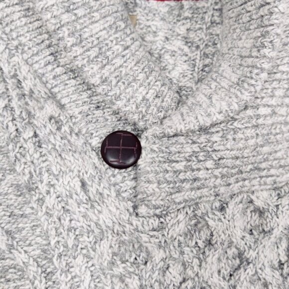 Wind River Men's Pullover Sweater in Silver Size Medium Chunky Cable Knit Cotton - Picture 2 of 10